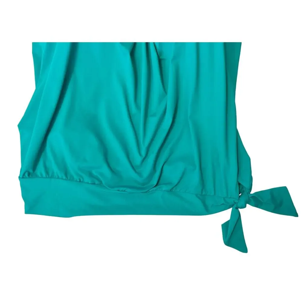 Coco Reef Bra Sized Side Tie Tankini Swim Top Turquoise Size 38C